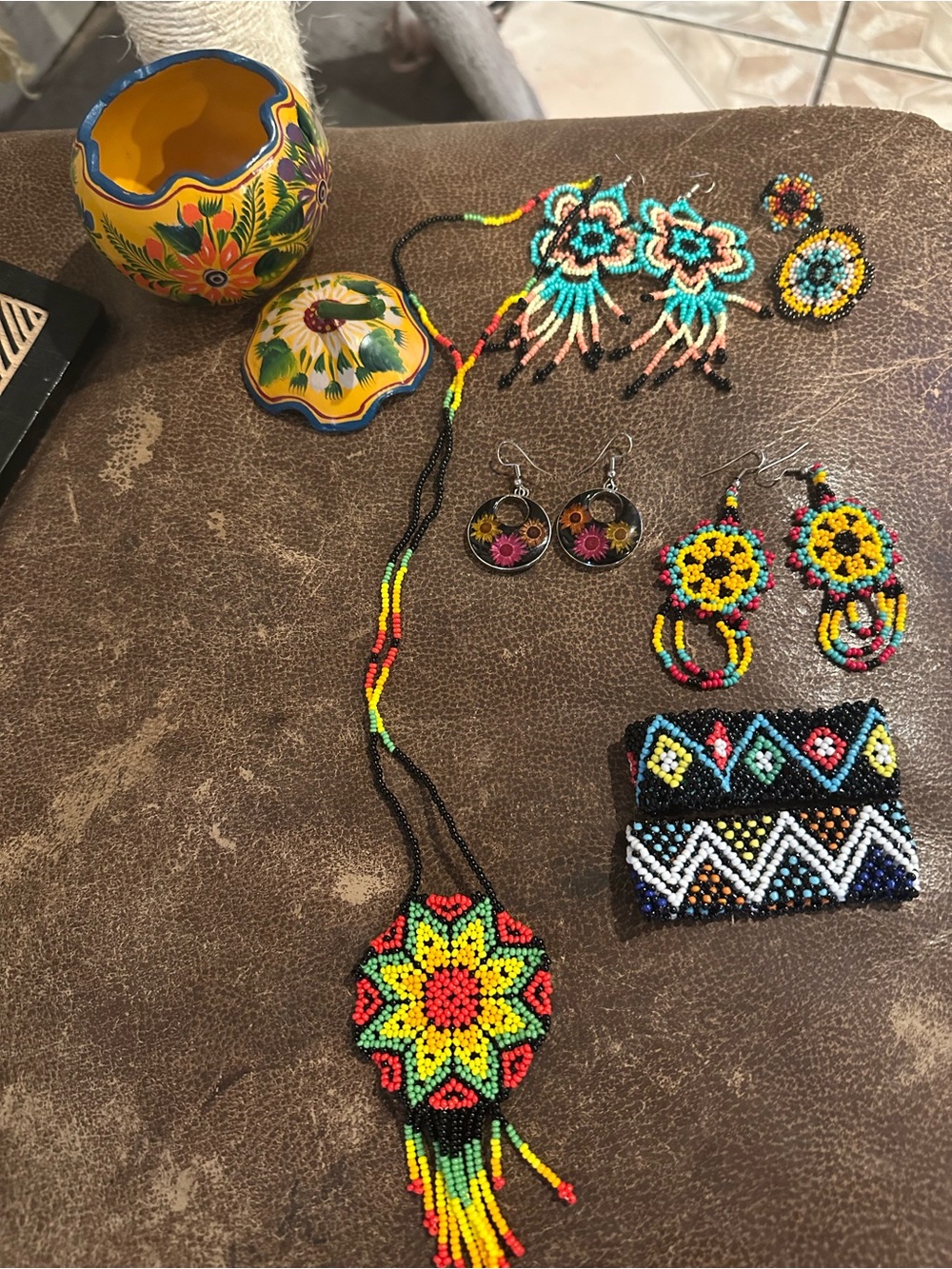 Handmade Earrings, Necklace and bracelet